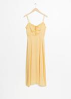 Other Stories Ruffled Lace Up Maxi Sundress - Yellow