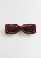 Other Stories Rectangular Thick Frame Sunglasses - Orange