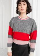 Other Stories Wool Blend Striped Sweater - Grey