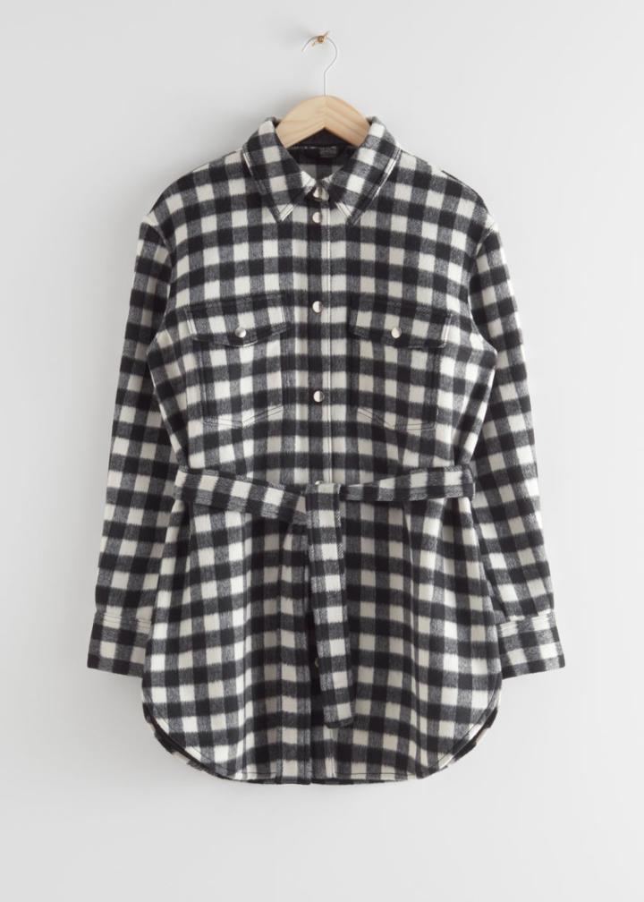 Other Stories Oversized Belted Shirt Jacket - Black