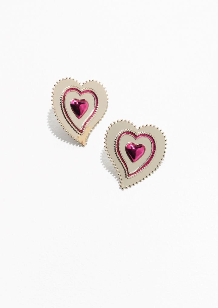 Other Stories Heart Stud Earrings