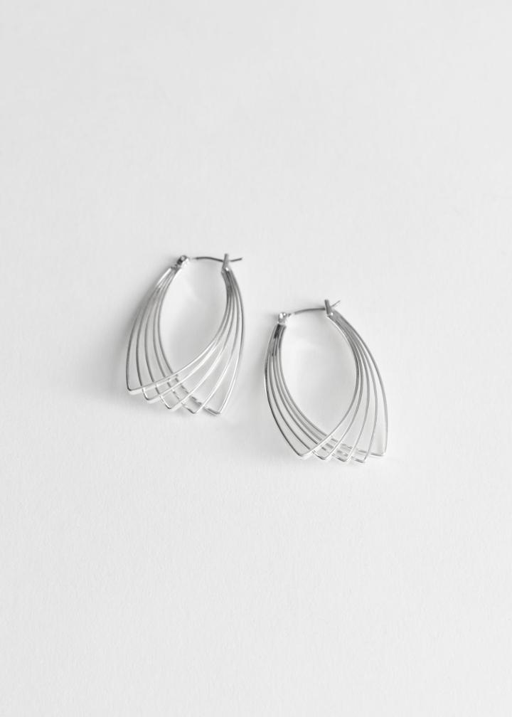 Other Stories Overlapping Wire Earrings - Silver