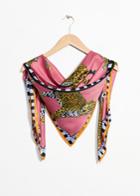 Other Stories Leopard Print Scarf - Pink