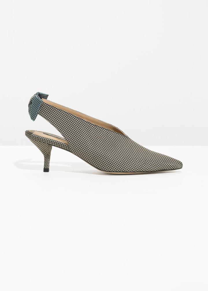 Other Stories Kitten Heel Slingback Pumps - Grey