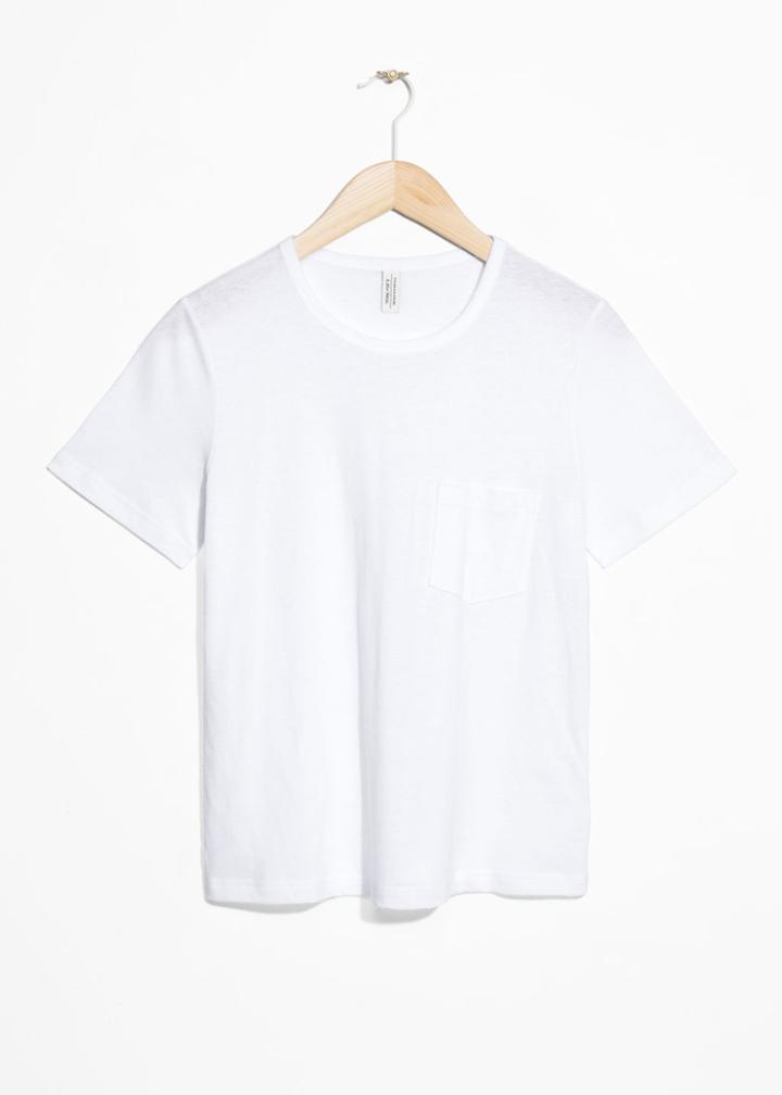 Other Stories Side Pocket Tee - White