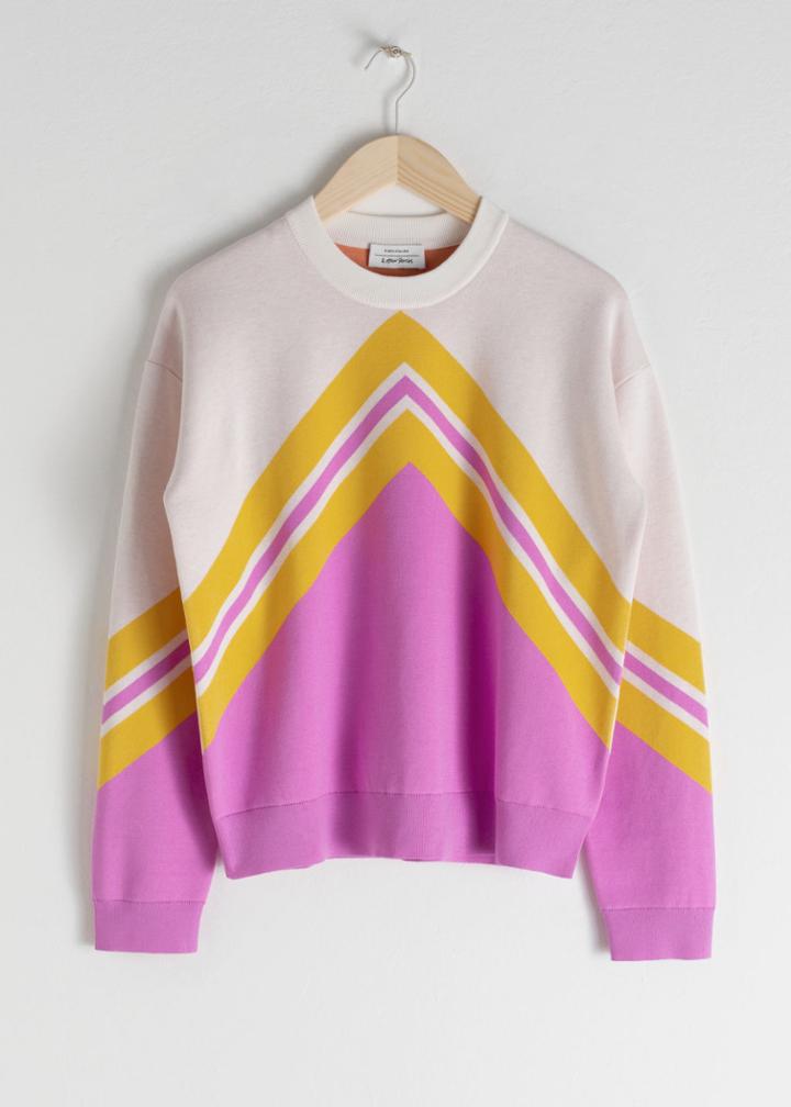 Other Stories Varsity Knit Sweater - Pink