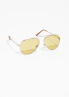 Other Stories Tinted Aviator Sunglasses - Yellow