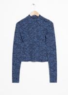 Other Stories Fitted Mock Neck Top - Blue