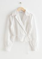 Other Stories Collared Wrap Blouse - White