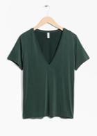 Other Stories V-neck Cupro Top - Green