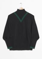 Other Stories High Neck V-knit Sweater - Black