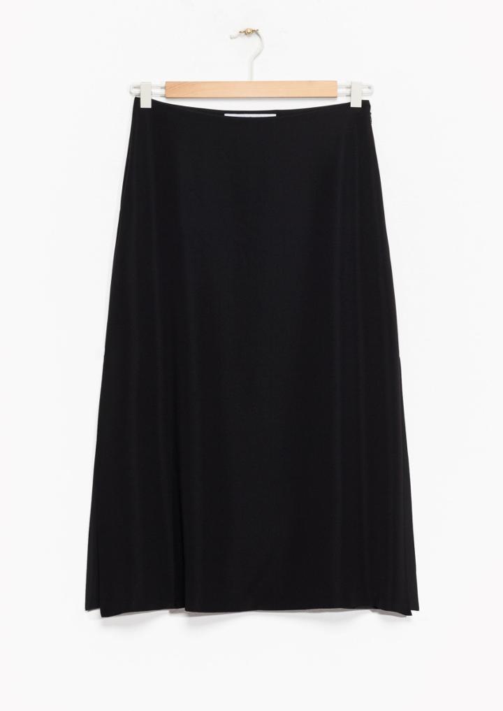 Other Stories Laser Cut Slit Skirt