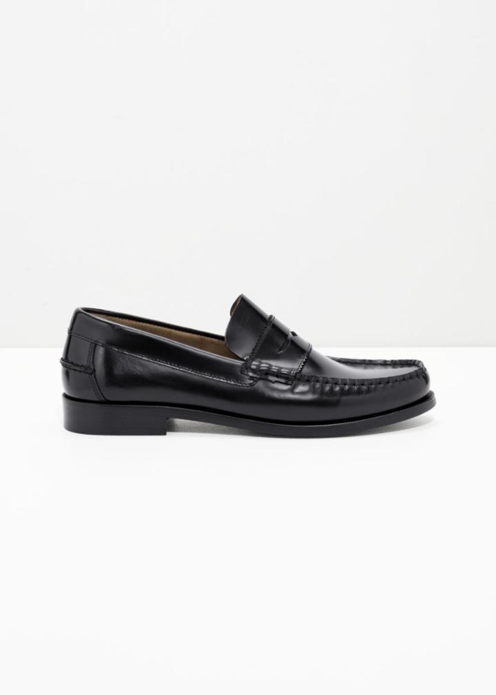 Other Stories Leather Penny Loafer - Black