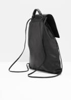 Other Stories Flap Leather Backpack - Black