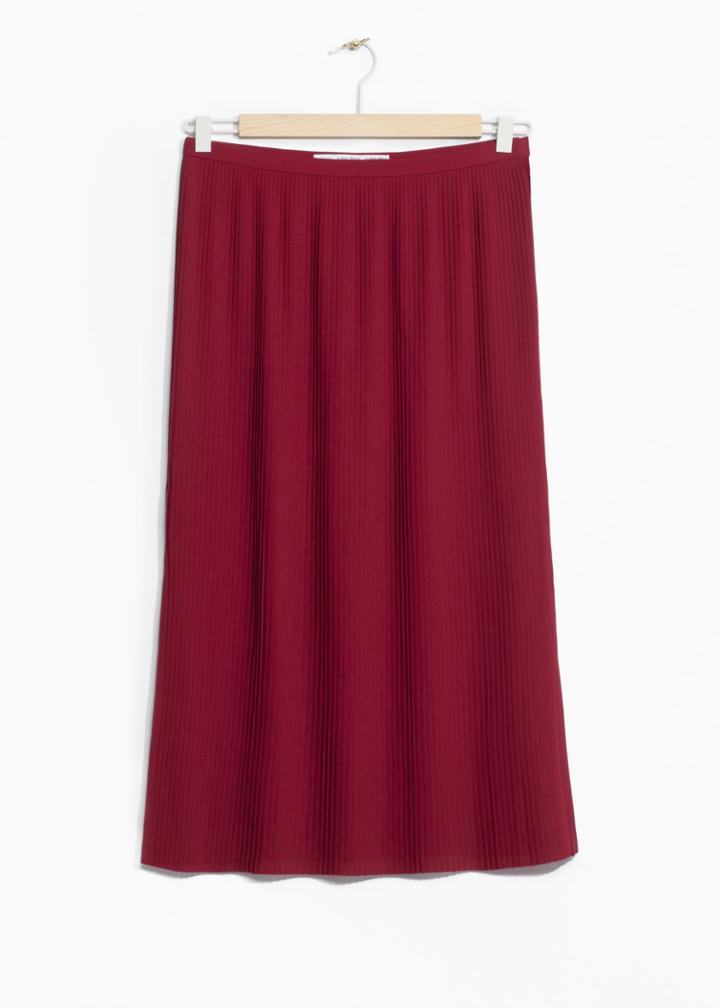Other Stories Pleats Panel Skirt - Red