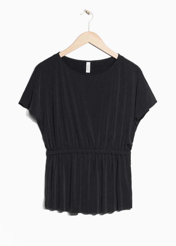 Other Stories Cupro Top - Black