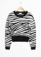 Other Stories Zebra Jacquard Sweater - Black