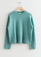 Other Stories Cropped Knit Sweater - Green