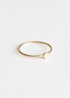 Other Stories Hammered Disc Charm Ring - Gold