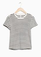 Other Stories Striped Cotton Tee - Black