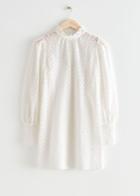 Other Stories Scalloped Lace Mini Dress - White