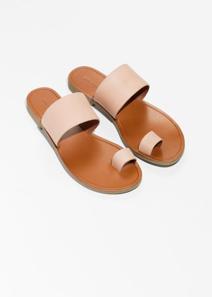 Other Stories Toe Strap Sandals - Beige