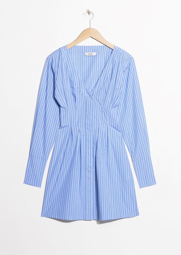 Other Stories Pin Stripe Fit And Flare Dress