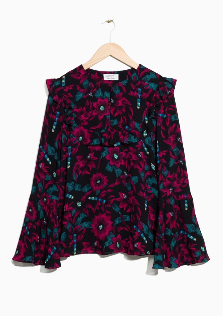 Other Stories Wide Sleeve Frilled Blouse