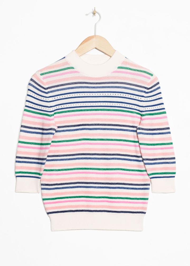 Other Stories Cotton Multi-stripe Sweater - White