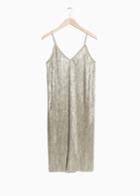 Other Stories Gilded Pleat Dress - Gold