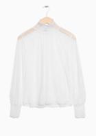 Other Stories Lace Smocked Trim Top