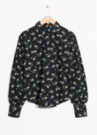 Other Stories Puff Sleeve Cotton Shirt - Black