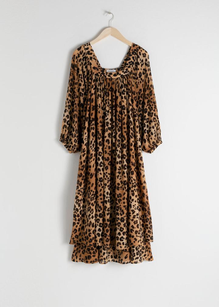 Other Stories Square Neck Maxi Dress - Beige