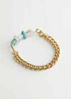 Other Stories Pearl Charm Embellished Bracelet - Turquoise