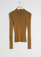 Other Stories Fitted Ribbed Turtleneck - Yellow