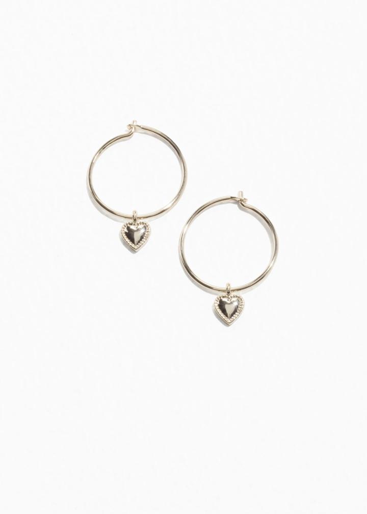 Other Stories Sweetheart Hoop Earrings - Gold