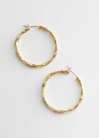 Other Stories Hammered Hoop Earrings - Gold