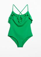 Other Stories Frill Swimsuit - Green