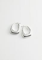 Other Stories Chunky Oval Hoop Earrings - Silver