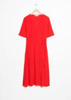 Other Stories Midi Wrap Dress - Red