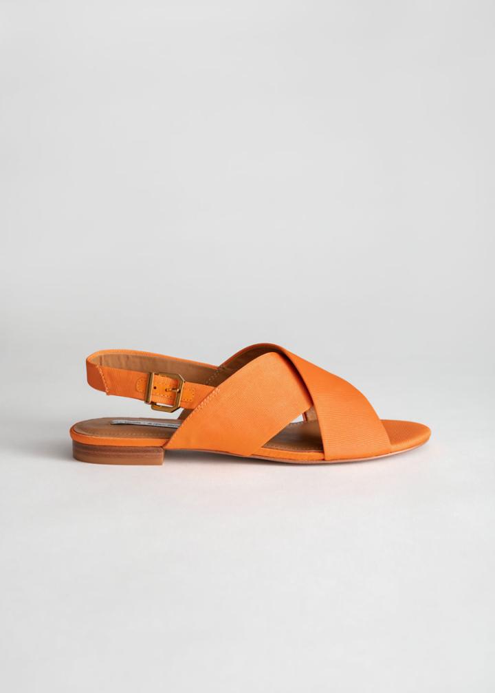 Other Stories Criss Cross Slingback Sandals - Orange