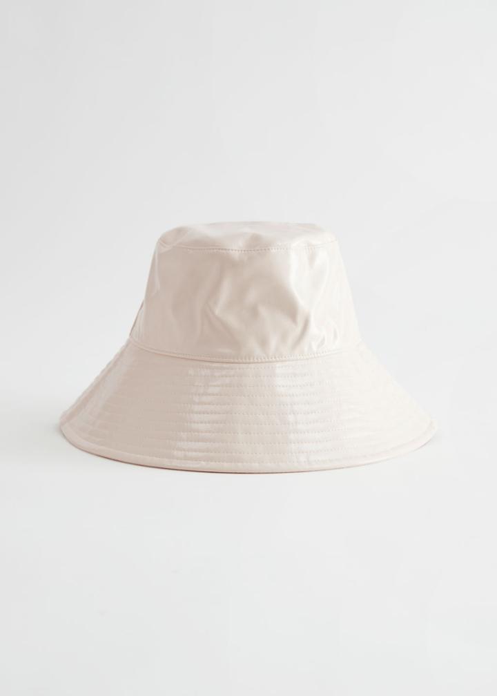 Other Stories Vinyl Bucket Hat - Beige