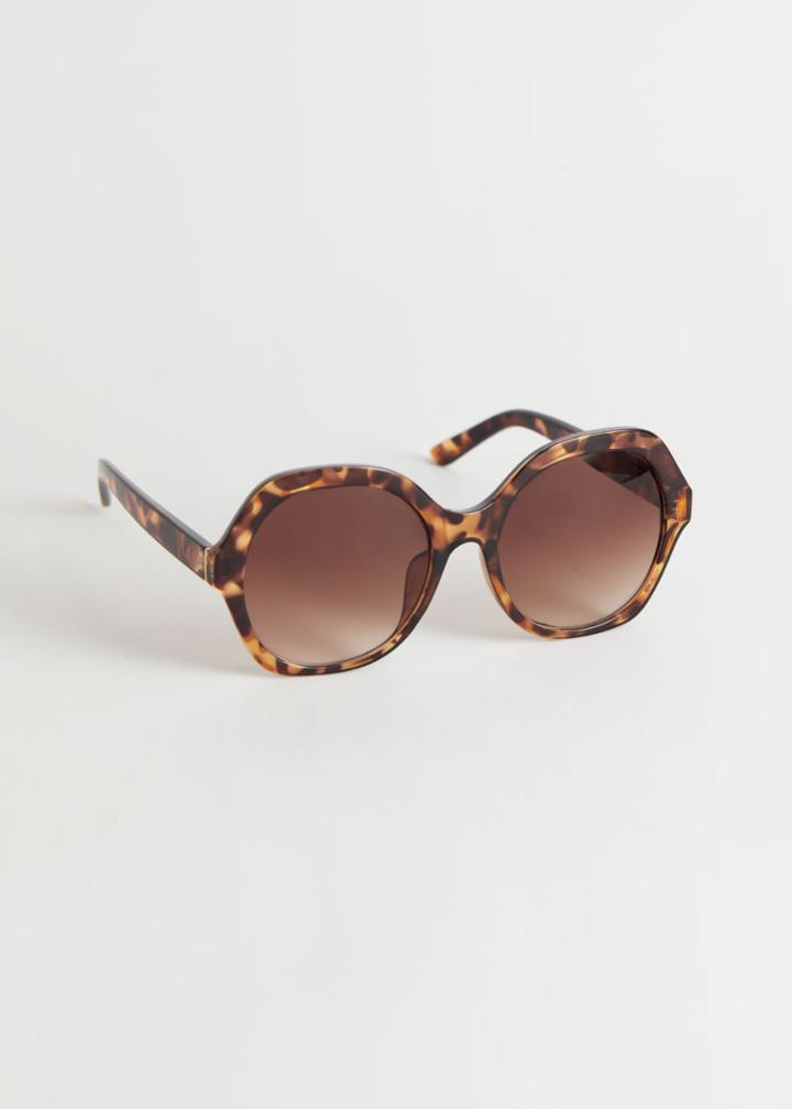 Other Stories Oversized Geometric Sunglasses - Beige