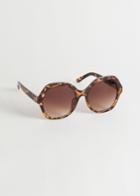 Other Stories Oversized Geometric Sunglasses - Beige