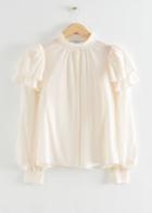 Other Stories Mulberry Silk Layered Frilled Blouse - White