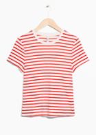 Other Stories Striped Cotton Tee - Red