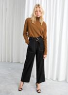 Other Stories Belted Workwear Trousers - Black