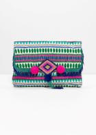 Other Stories Pom-poms & Beads Clutch