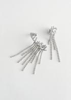 Other Stories Dangling Rhinestone Ear Cuffs - White