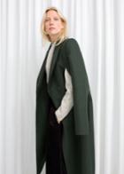 Other Stories Wool Blend Cape Coat - Green
